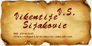 Vikentije Šijaković vizit kartica